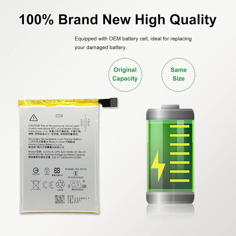 MAXSHARKS New Upgraded Battery for Pixel 3 XL, G013C-B New Li-ion Battery Compatible with Pixel 3 XL 6.3-Inches, with Instruction & Tools - Image 3